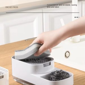 "press type kitchen cleaning tool storage and draining box"