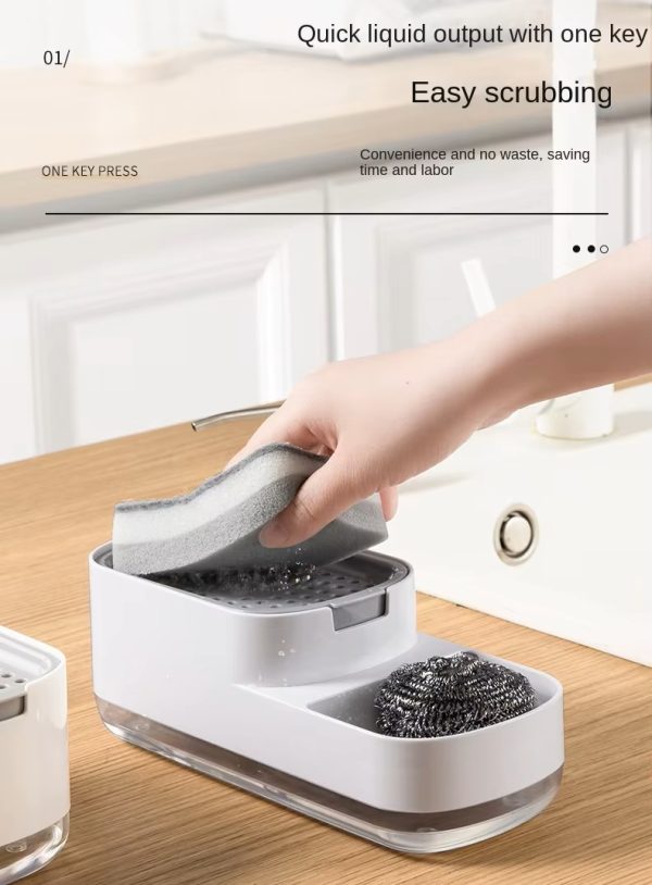 "press type kitchen cleaning tool storage and draining box"