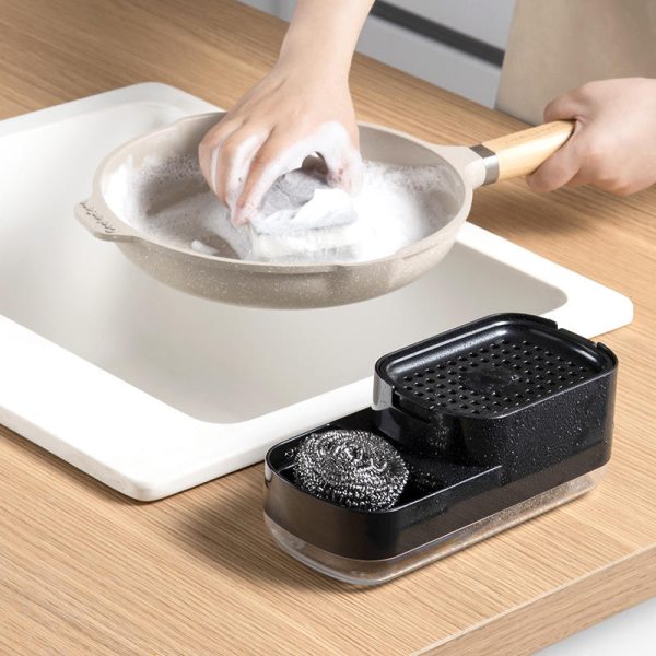 "press type kitchen cleaning tool storage and draining box"