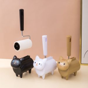 "creative cute cat shaped storage" reusable bristle roller