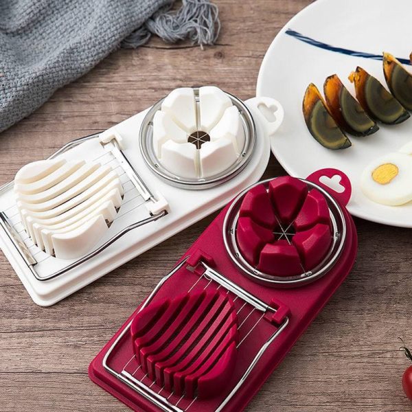 multi functional double compartment egg slicer