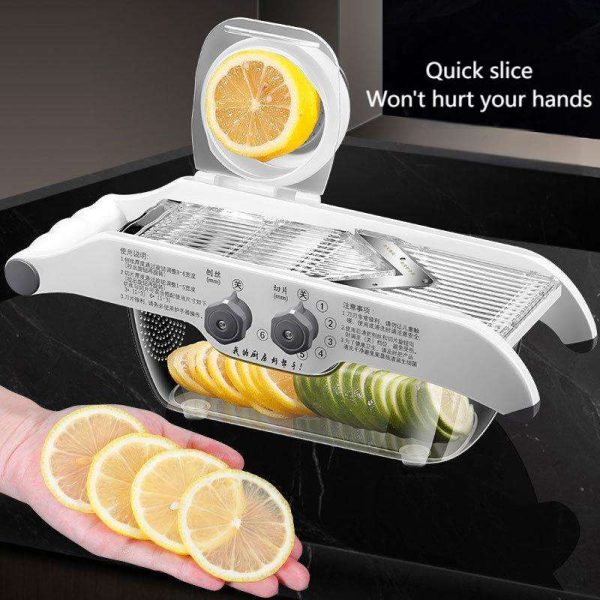 "quick cut guardian" multi functional fruit and vegetable slicer