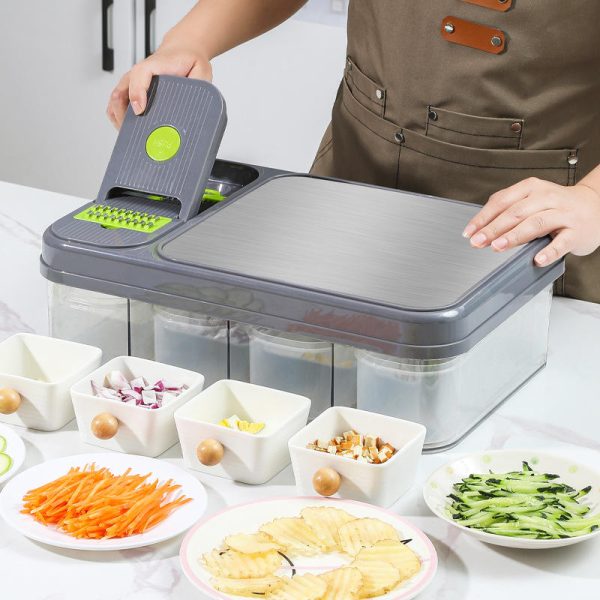 "kitchen fresh multi functional" all in one food preparation box manual metal food cutter