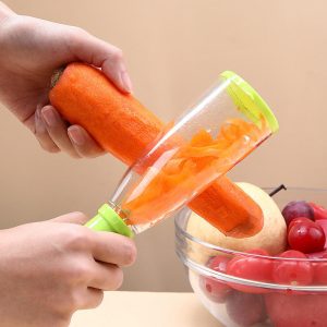 "vegetable peel storage treasure" multi functional peeler