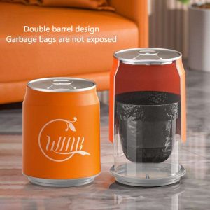 "orange wave can trash can