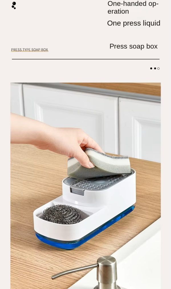 "press type kitchen cleaning tool storage and draining box"