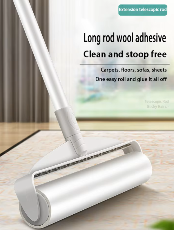 "extendable, extended, wide and long handled manual detachable dust removal drum.