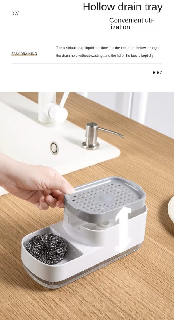 "press type kitchen cleaning tool storage and draining box"