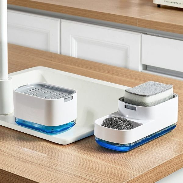 "press type kitchen cleaning tool storage and draining box"
