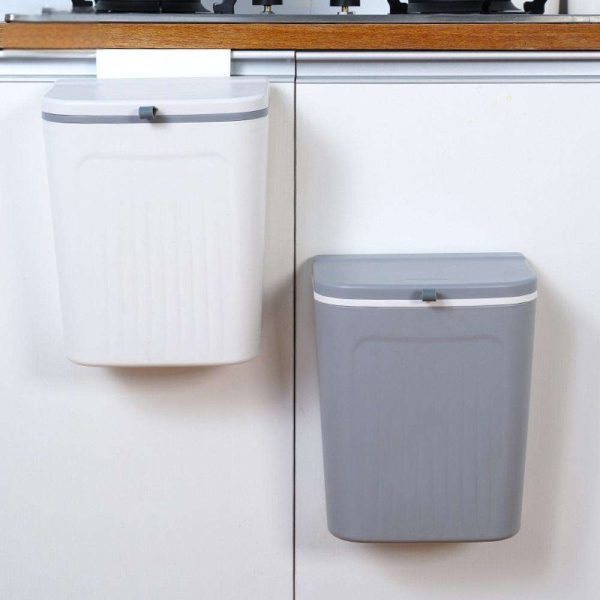 "kitchen clean wall treasure 9l trash can" wall mounted kitchen trash can