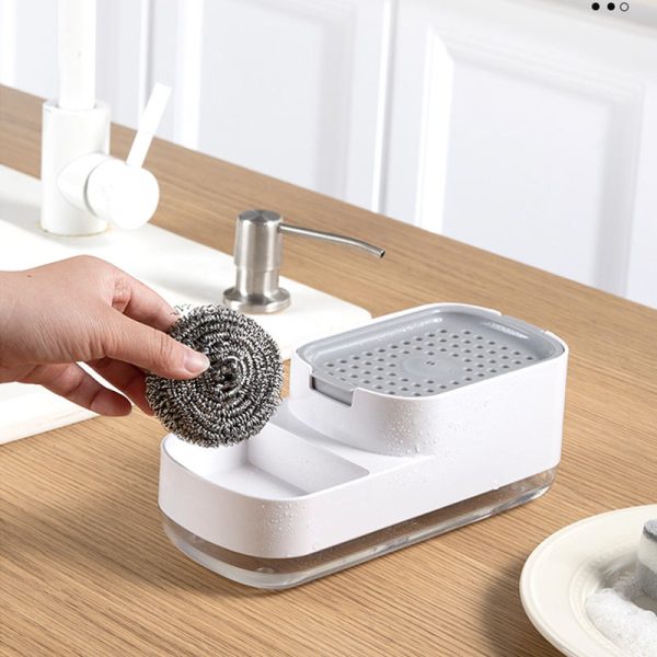 "press type kitchen cleaning tool storage and draining box"