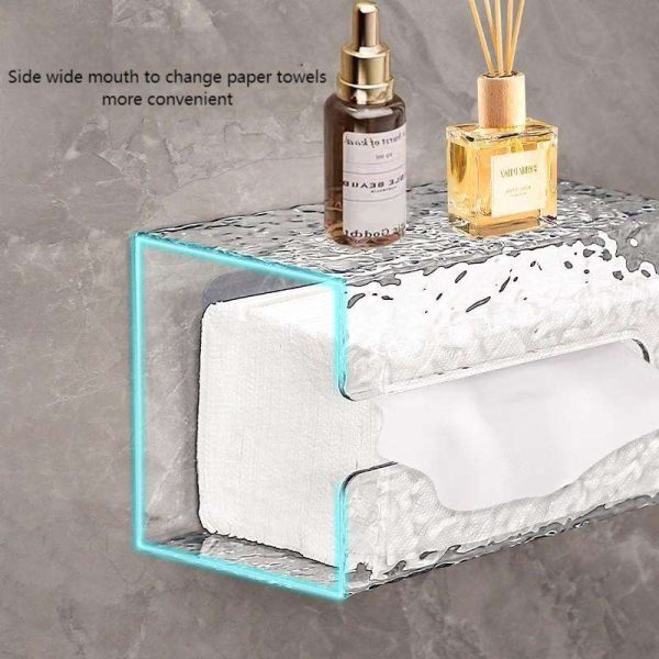 "glacier realm" transparent and traceless wall mounted tissue box