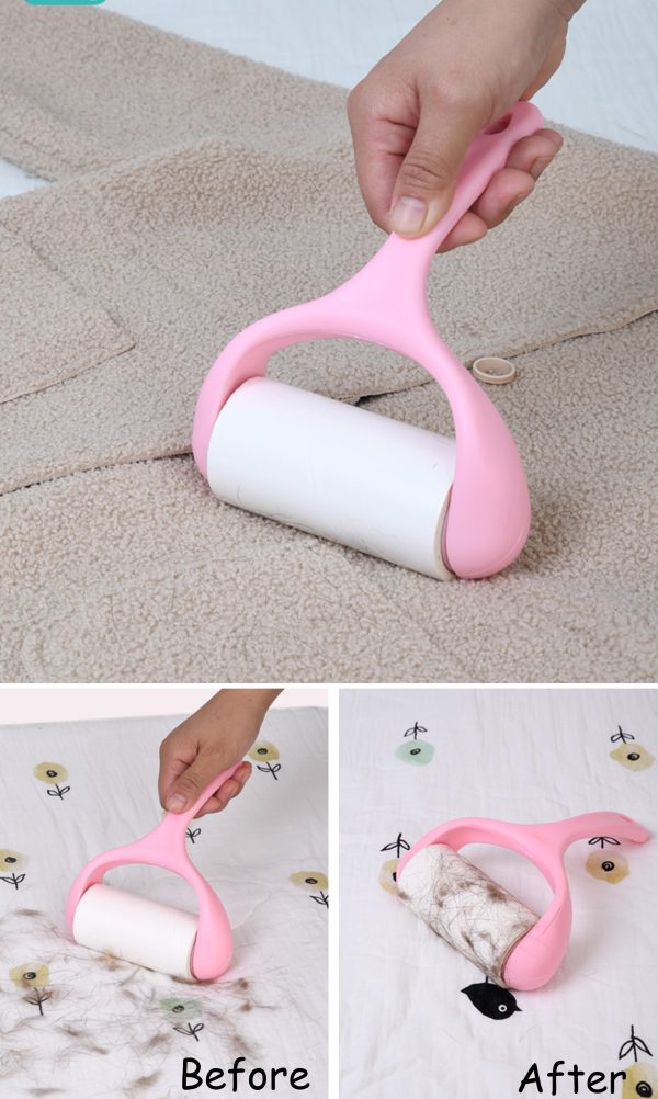 "soft grip sticky clean" u shaped handle detachable sticky dust removal drum