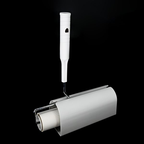 "u frame dust cleaner" is equipped with a dust proof base and a sticky roller
