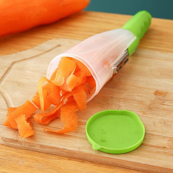 "vegetable peel storage treasure" multi functional peeler