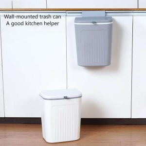 "kitchen clean wall treasure 9l trash can" wall mounted kitchen trash can