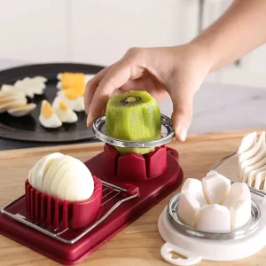 multi functional double compartment egg slicer