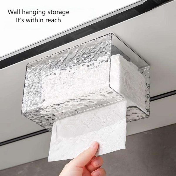 "glacier realm" transparent and traceless wall mounted tissue box