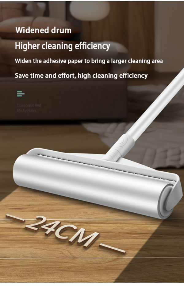 "extendable, extended, wide and long handled manual detachable dust removal drum.