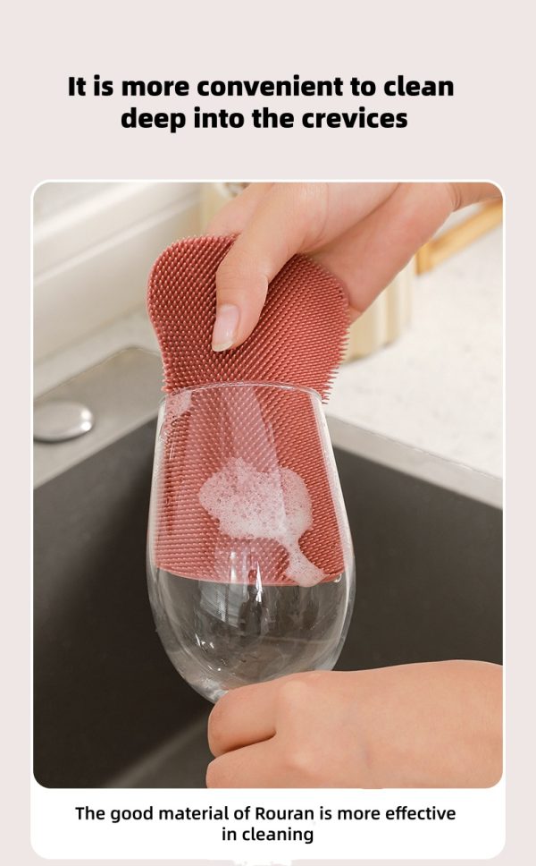 "double sided clean" thickened silicone multi functional dishwashing brush