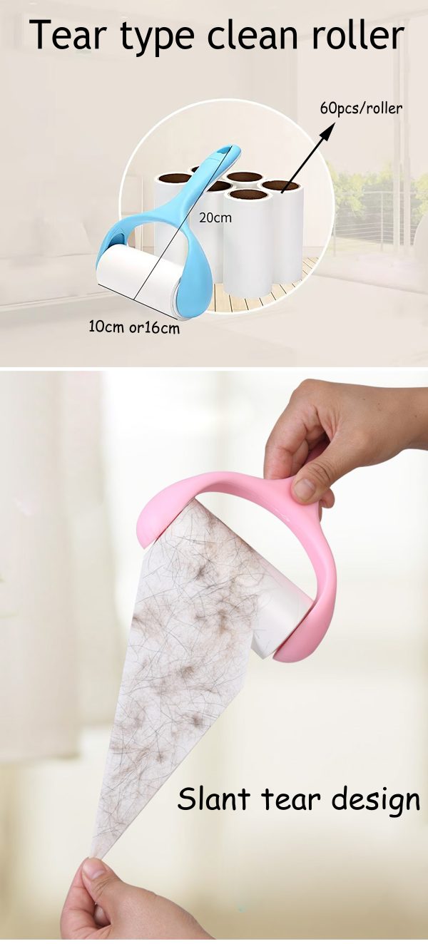 "soft grip sticky clean" u shaped handle detachable sticky dust removal drum