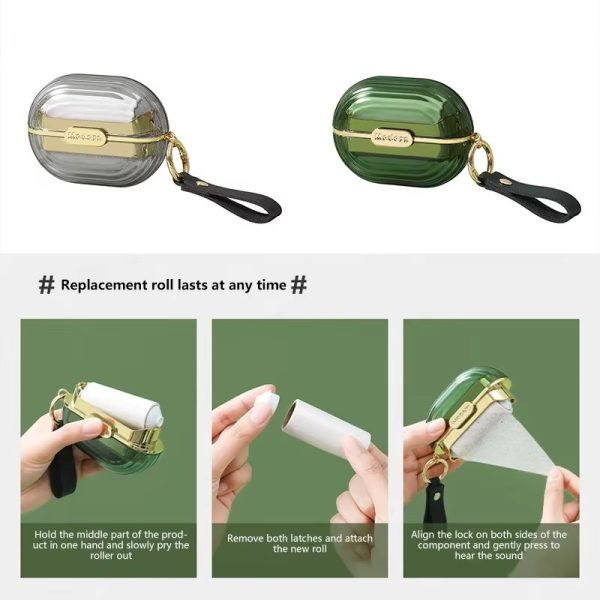 "shell shaped portable pendant with rope" manual compact bristle roller