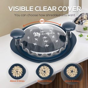 "shred fun" chicken breast shredder tool transparent cover