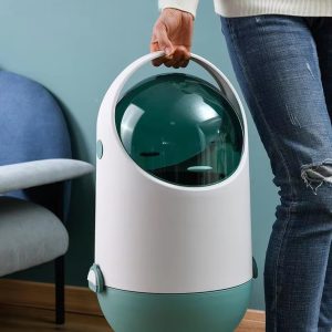 "cute and fun space capsule trash can