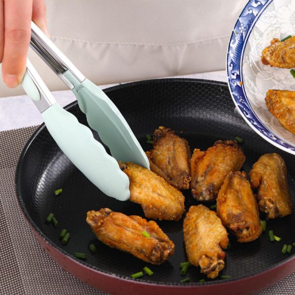 a set of 10 + pieces of multi color silicone wooden handle kitchen tools