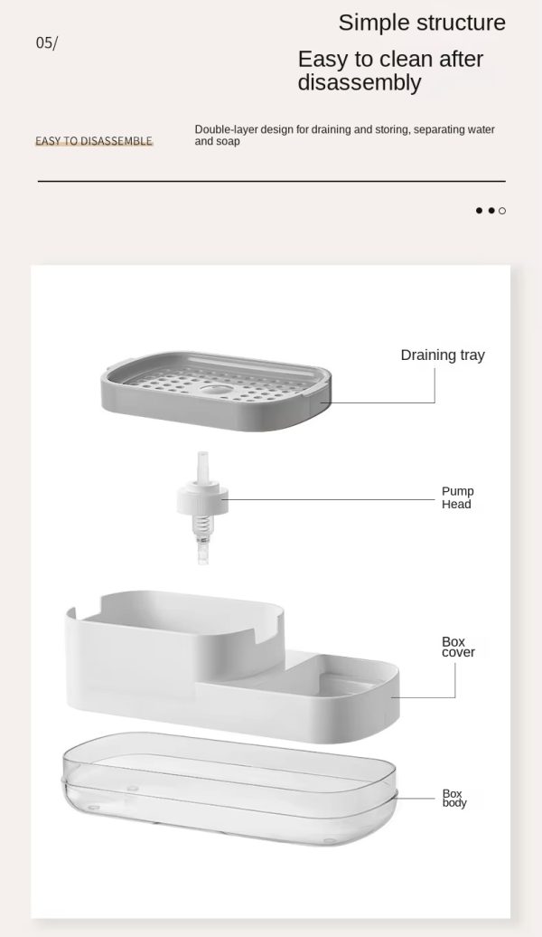 "press type kitchen cleaning tool storage and draining box"