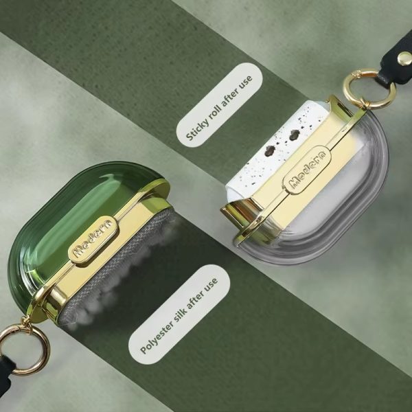 "shell shaped portable pendant with rope" manual compact bristle roller