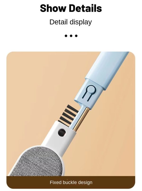"four in one multi functional clothing cleaning brush with multiple brush heads that can be changed to macaron color.