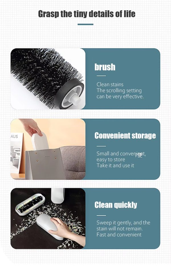 "simple white box soft brush" multi functional bed carpet dust proof cleaning brush