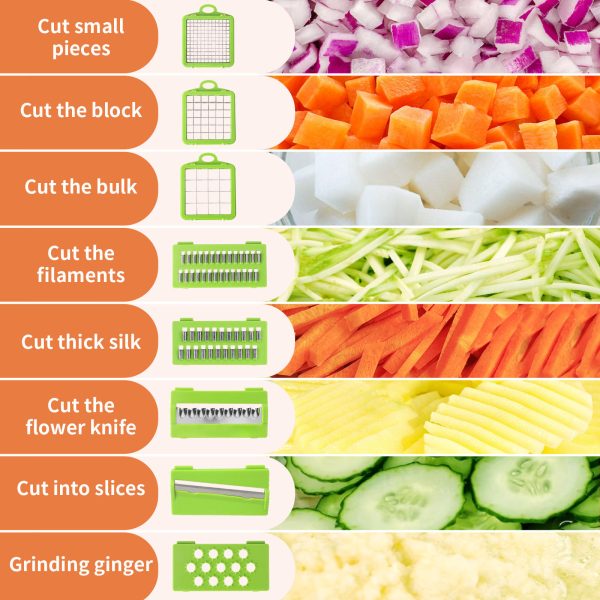 12 piece multi functional vegetable cutter, a household kitchen tool for slicing, dicing, slicing and grilling