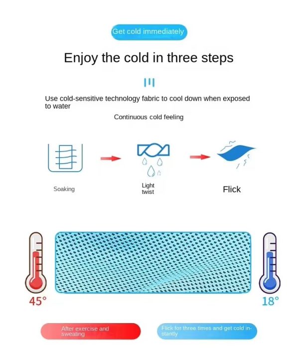 cooling towel 3 second instant cooling for active lifestyles