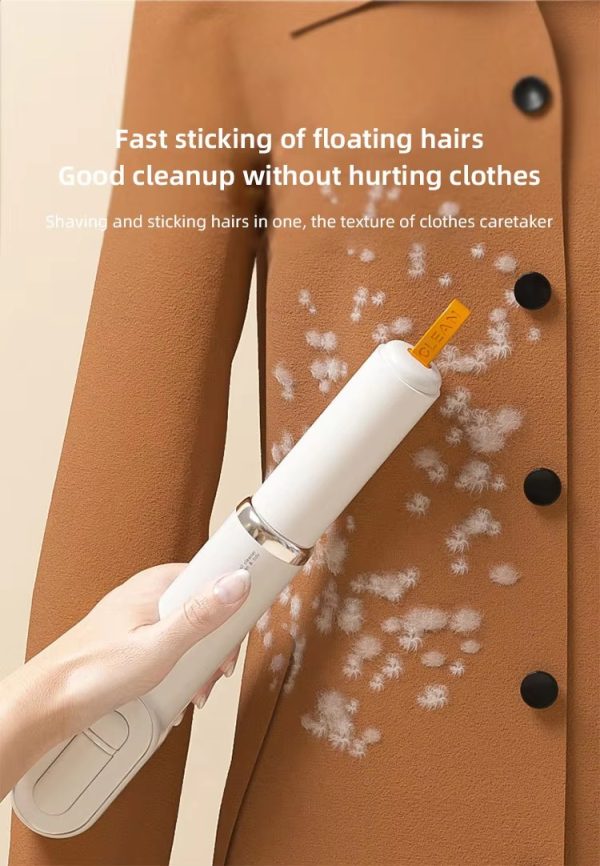 "white body orange lanyard oblique tear type" two in one portable lint remover