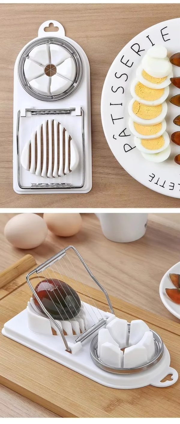 multi functional double compartment egg slicer