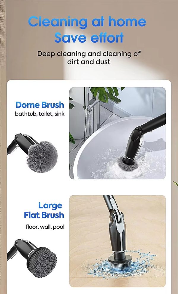 multi functional electric extendable long handled cleaning brush set