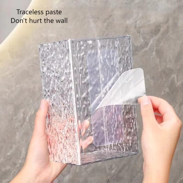 "glacier realm" transparent and traceless wall mounted tissue box