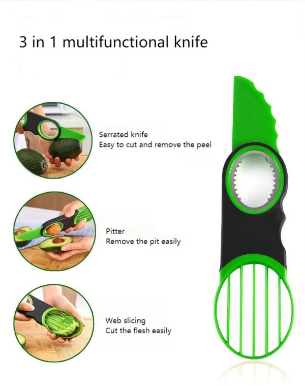 "avocado master" 3 in 1 fruit processing and cutting magic tool