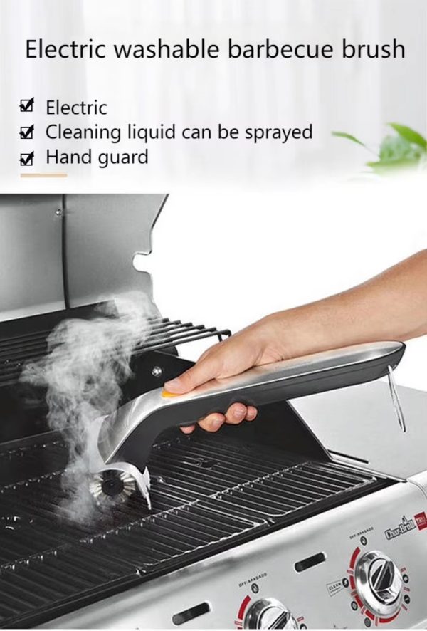 "electric multi brush head grill cleaning brush"