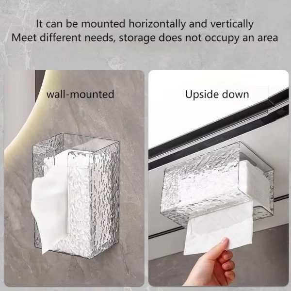 "glacier realm" transparent and traceless wall mounted tissue box