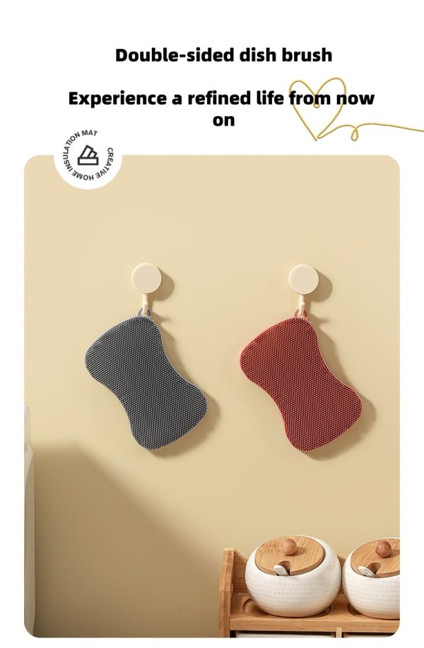 "double sided clean" thickened silicone multi functional dishwashing brush