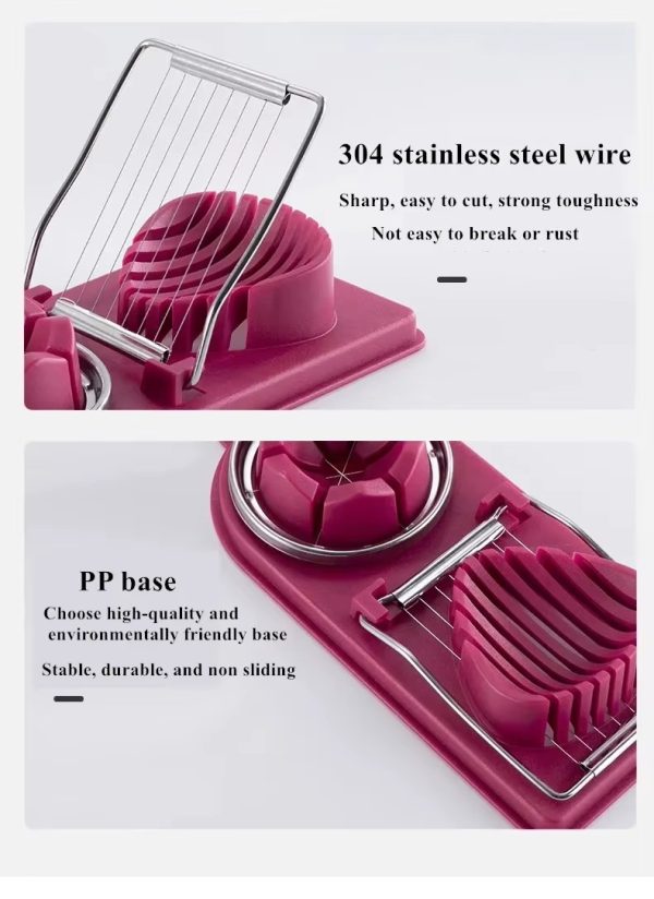 multi functional double compartment egg slicer