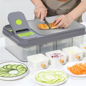 "kitchen fresh multi functional" all in one food preparation box manual metal food cutter
