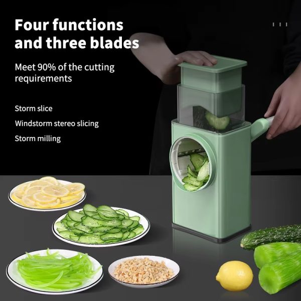 3 in 1 manual rotating hand cranked vegetable cutter