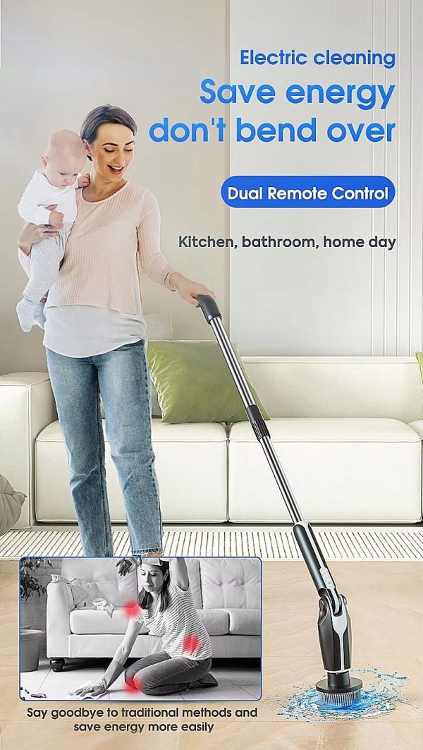 multi functional electric extendable long handled cleaning brush set