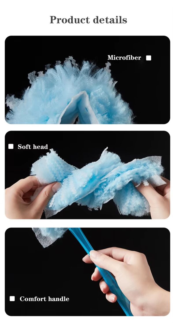 "light dust blue velvet" disposable electrostatic superfine fiber dust duster