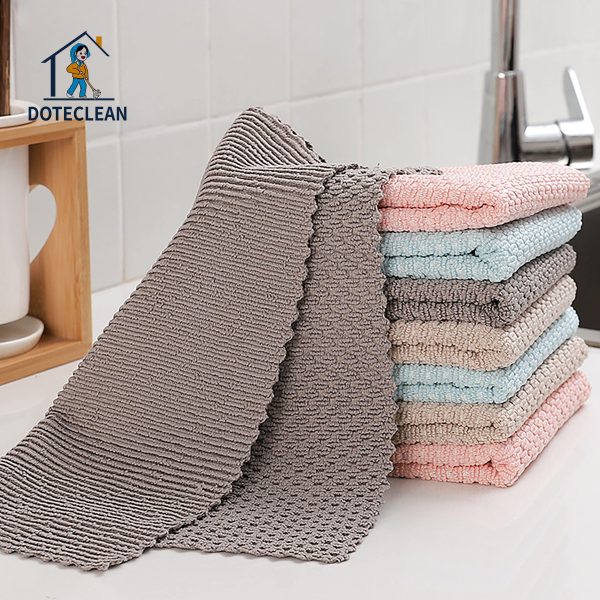 New "Multi-color rhombic pattern" microfiber multi-functional anti-grease cleaning cloth for household use