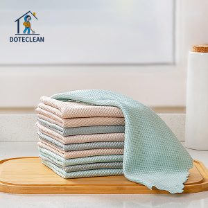 high quality microfiber fish scale glasses, kitchen dishcloths, grease resistant rags, household cleaning cloths